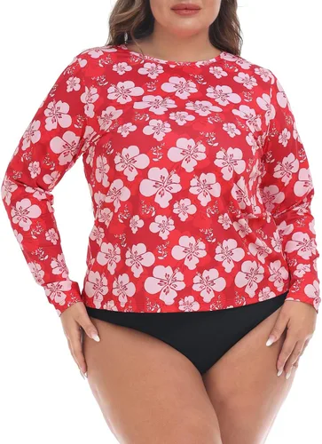 Vista 13 de HDE Camiseta de protección contra erupciones UPF 50 de manga larga Hibisco azul