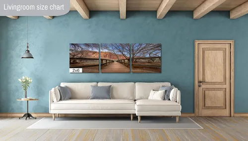 Vista 7 de Rustic Wooden Bridge in Capitol Reef National Park - Utah Desert Landscape Canvas Print Featuring Stream, Perfect Nature Wall Art for Home or