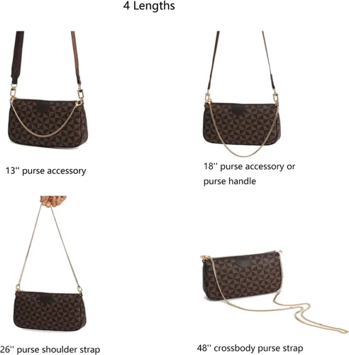 Vista 6 de Yichain Mini Linda Correa de Cadena de Bolso de Mano Correa de Repuesto para Bolso de Mano con Hombro Accesorios de Encanto (Oro Antiguo, 33 cm)