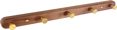 Vista 12 de Perchero montado en la pared, perchero colgante de entrada, riel para abrigos de metal y madera con 3 ganchos rústicos para abrigo, bufanda, bolsa