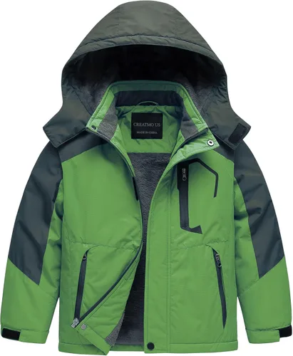 CREATMO US Chaqueta de esquí impermeable para niño, abrigo de nieve cálido para invierno, resistente al viento, chaqueta de lluvia para snowboard
