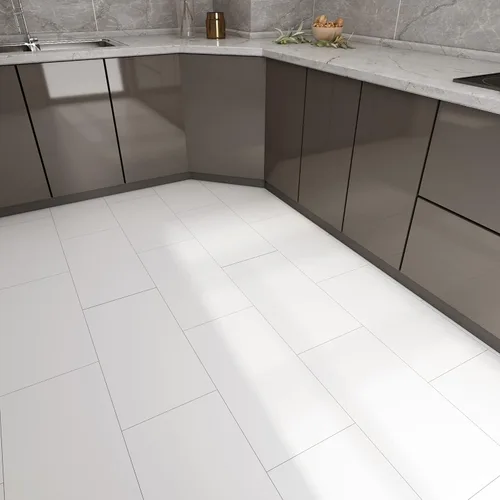 Vista 3 de Decotalk Azulejo de suelo blanco impermeable para cocina, tablones de vinilo extraíbles para piso, azulejos de vinilo blanco para despegar y pegar