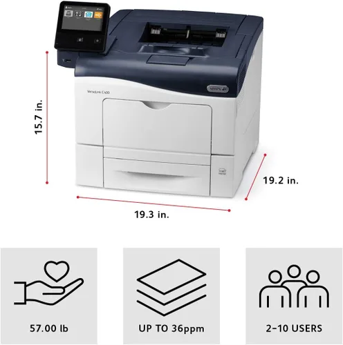 Vista 4 de Xerox Versalink C400 Impresora a color, blanco_azul, mediano, (C400-YDN)