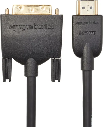 Vista 3 de Amazon Basics Cable Adaptador HDMI-A a DVI (Macho) Bidireccional 1080P, Chapado en Oro, 0.9 m/3 pies, Paquete de 10, Negro