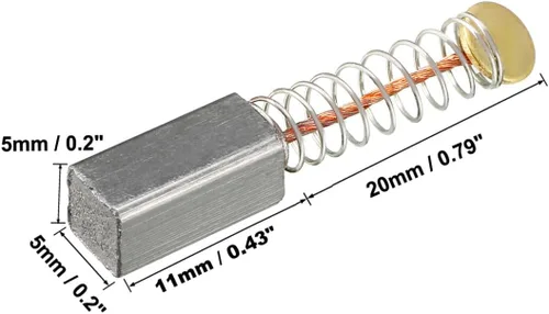 Vista 2 de uxcell 4 cepillos de carbono, para motor eléctrico, 0.433 inx0.197 inx0.197 in, herramienta eléctrica, pieza de reparación de repuesto