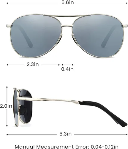 Vista 4 de Cyxus Gafas de sol polarizadas para hombre lentes de espejo clásicos protección UV
