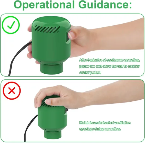 Vista 6 de Bomba de vacío eléctrica para bolsas de almacenamiento, compresión rápida de 55 W, universal para bolsas de menos de 1.5 pulgadas, voltaje