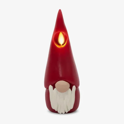 Vista 9 de Luminara Vela LED sin llama con figuras de gnomo, color verde, 2.2 x 6 pulgadas, funciona con pilas, decoración de Navidad e invierno, cera real