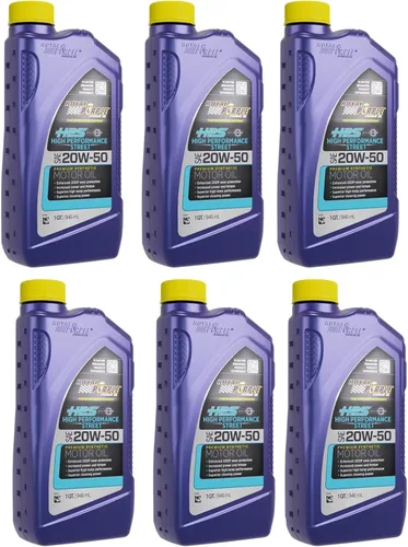 Royal Purple HPS 20W50 Aceite de motor de alto rendimiento, caja de 6 cuartos de galón