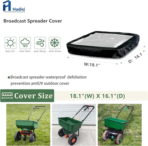 Vista 2 de Mini cubierta esparcidora de transmisión con ventana transparente de PVC, cubierta impermeable de esparcidor de fertilizante de 18.1 x 16.1