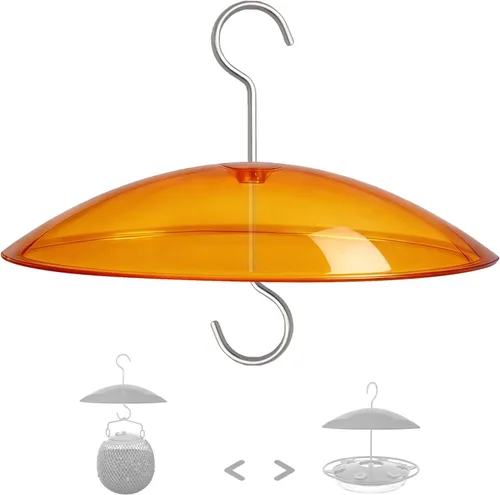 8" Mini Cubierta contra la Lluvia para Alimentador/Casa de Aves - Naranja Amarillo Pequeña Protección Cúpula Contra Lluvia/Nieve/Sol - Diámetro 20CM