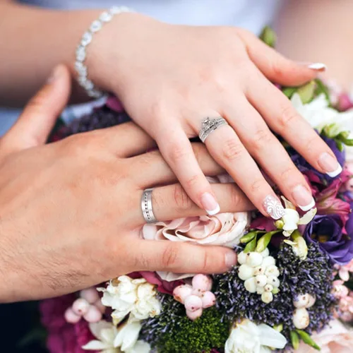 Vista 5 de Clearance - Anillos de pareja 2 en 1 para mujer, anillos de diamante vintage para boda, compromiso, chapado en oro, anillo de circonita incrustada