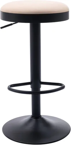 Taburetes de bar sin espalda, taburetes de bar ajustables redondos individuales para encimera de cocina, taburete giratorio de altura de barra, beige