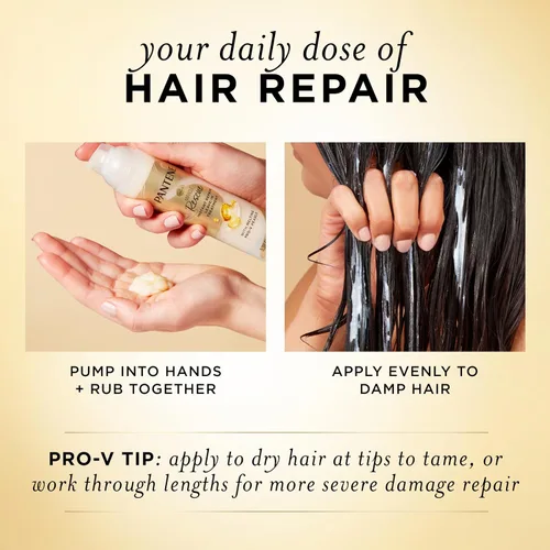 Vista 4 de Pantene Miracle Rescue - Tratamiento sin enjuague con perlas Pro-V, reparación instantánea de daños, 3.38 onzas