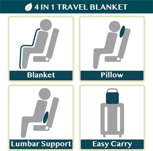 Vista 7 de PAVILIA Almohada Manta de Viaje, Manta Suave de Avión Conjunto Combo 2 en 1, Manta de Avión Compacta Empacable, Esenciales de Vuelo Almohada
