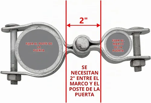 Vista 4 de HITTITE Bisagra de poste de valla de enlace de cadena de 1-3/8 pulgadas x 2-3/8 pulgadas, bisagras de puerta resistentes con bisagras hembra