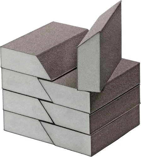 Vista 19 de Bloques de lijado en ángulo de grano 80, bloque de arena de esponja gruesa, lavable y reutilizable, bloque de papel de lija húmedo y seco