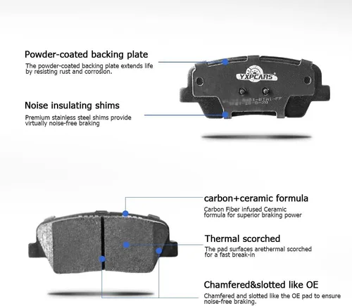Vista 3 de Pastillas de freno de cerámica para Mazda CX-5 2016/2017/2018/2019 (delantero, trasero/D1623, D1846)