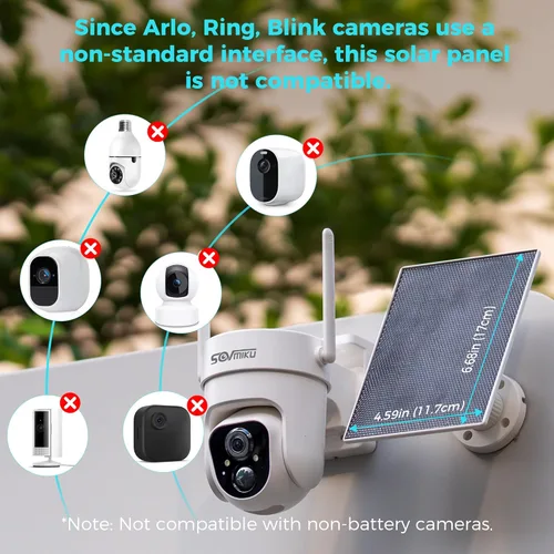 Vista 3 de Vicohome Paneles solares de 5V para cámaras de seguridad para comederos de pájaros con tasa de conversión de energía del 23%, cable de 9.8 pies
