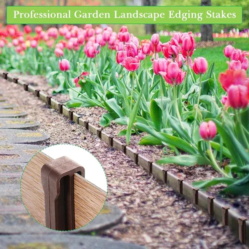 Vista 3 de Paquete de 30 estacas de jardín de 10 pulgadas, estacas de plástico resistentes para carpa, estacas de anclaje para bordes, terrazas, tablas