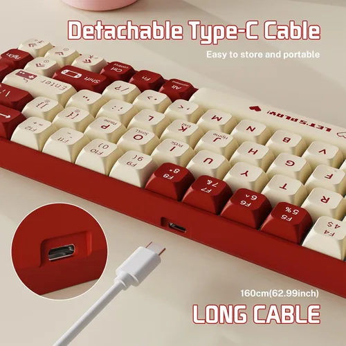 Vista 5 de AJAZZ AK680 Teclado mecánico para juegos y mouse Combo de teclas PBT intercambiables en caliente, teclas completas retroiluminadas RGB teclas