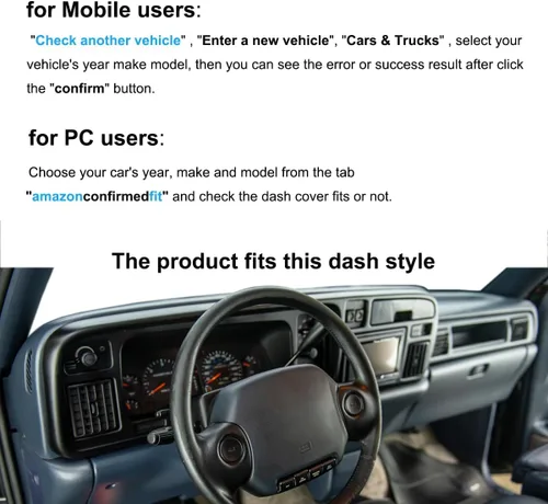 Vista 2 de Funda protectora para salpicadero y tapete para Dodge Ram 1994 1995 1996 1997 (94-97 Gris Oscuro) Y45