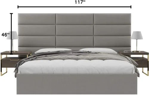Vista 256 de Vänt - Paneles tapizados de cabecera para montar en la pared, diseño Isabelle, 60 x 23 pulgadas, configuración de 4 paneles individuales