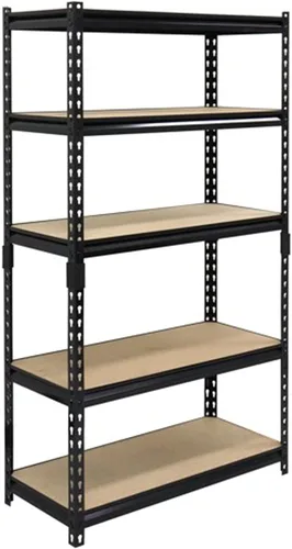 Vista 6 de Juggernaut Storage Estantería de acero de 5 niveles para interiores y exteriores de 72 pulgadas con estantes ajustables para almacén, lavadero