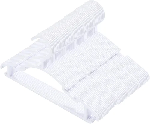 Vista 8 de Paquete de 100 Perchas Rosas para Armario de Guardería de Bebé, Perchas Antideslizantes de Lavandería para Pantalones de Bebé para Ropa de Recién