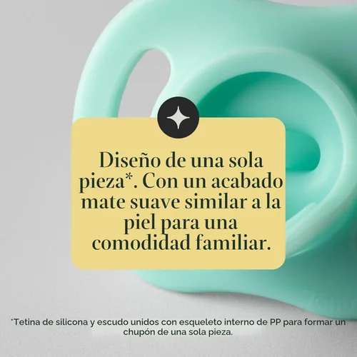 Vista 6 de Tommee Tippee - Chupete ultra ligero StayPut, diseño de silicona de una pieza, 18-36m, paquete de 4