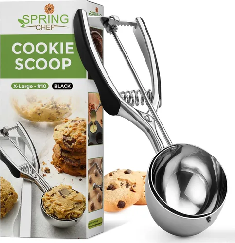 Vista 13 de Spring Chef Cuchara Extra Pequeña para Galletas, Boleador de Melón de Acero Inoxidable, Cuchara para Hornear, Gatillo con Resorte para Masa