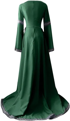 Vista 4 de Disfraz para mujer, estilo renacentista, vestido largo, vestido medieval, victoriano, irlandés