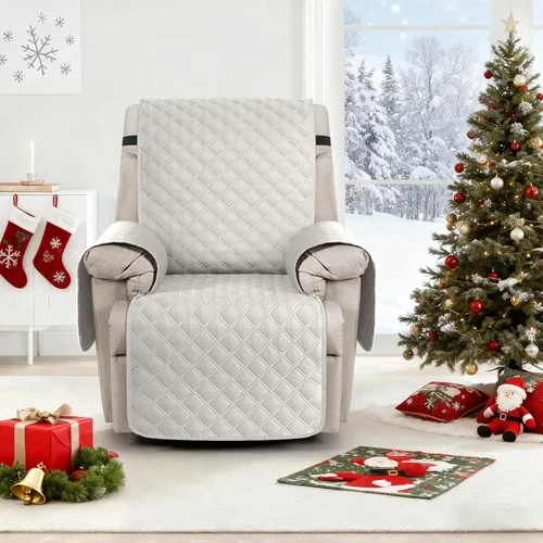 Vista 8 de Ruaozz Funda para Silla Reclinable 100% Impermeable Antideslizante Funda Reclinable para Silla Reclinable Funda de Asiento de Silla Lavable con Beige