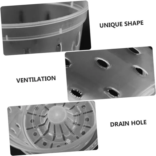 Vista 3 de Orchid Pots 2 Sets with Saucers, Plastic Root Control Planters