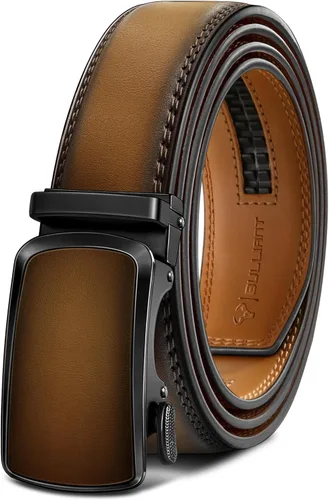 Vista 17 de BULLIANT Cinturón para hombre, cinturón de marca con trinquete de cuero genuino para regalo, talla personalizada