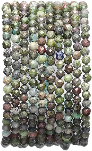 Vista 43 de Cuentas de piedra natural africana de turquesa faceted rondelle 3x4mm semipreciosas sueltas para hacer joyas 38cm