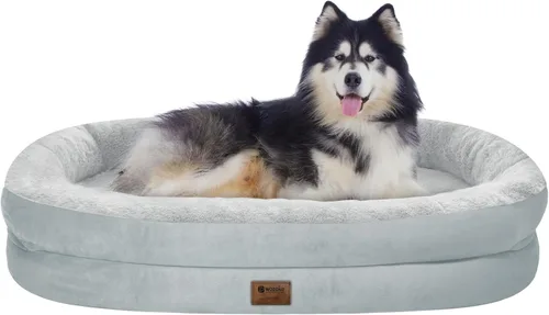 Vista 34 de Cama ortopédica lavable grande para perros: Cama de espuma viscoelástica impermeable para mascotas con refuerzos - Funda ortopédica extraíble
