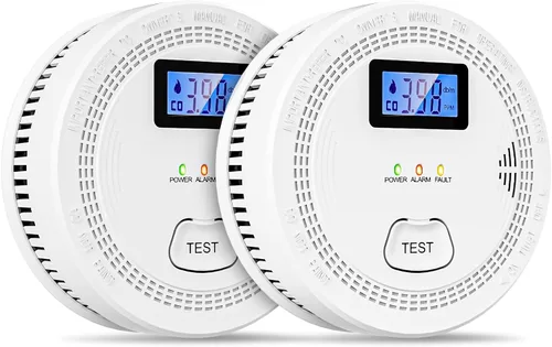 Vista 8 de 5 paquetes, alarma combinada de humo y CO, detección 2 en 1, detector de CO, detector de humo, alarma de CO alimentada por batería con LEDs