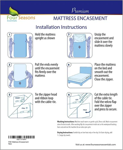 Vista 6 de Paquete - 2 artículos: Protector de colchón con cremallera individual XL + funda de colchón con somier individual XL