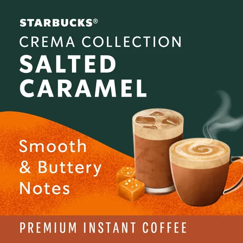 Vista 5 de Starbucks Colección Crema Café Instantáneo Premium Sabor Caramelo Salado, 100% Granos de Arábica, 3 Latas (7.12 Oz Cada Una)