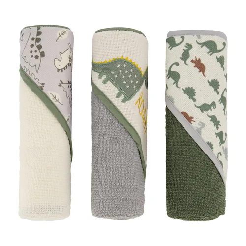 Vista 11 de Cudlie Paquete de 3 toallas con capucha enrolladas/cardadas con botones y puntadas en estampado de Bless This Baby, GS71730