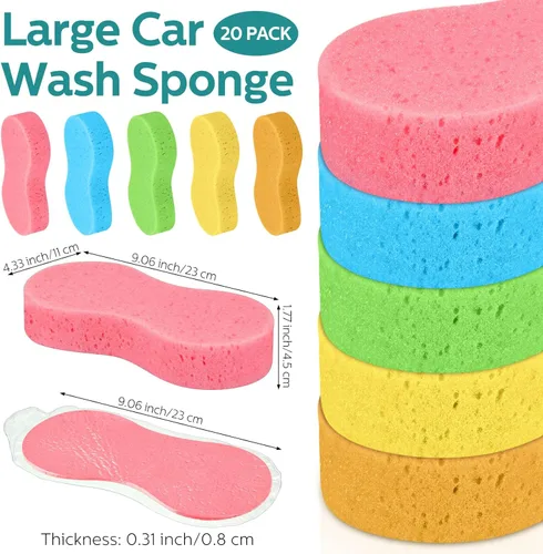 Vista 2 de Dandat Esponja grande de lavado de coche, esponja multiusos para lavar platos, no raya, esponja de limpieza para el hogar, almohadilla de espuma