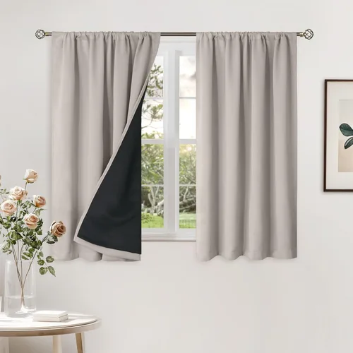 Vista 81 de BGment - Cortinas opacas para sala de estar de 63 pulgadas de largo, juego de 2 paneles, cortinas para oscurecer toda la habitación, cortinas