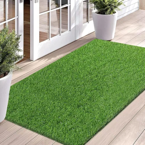 Vista 12 de Bsmathom Alfombra de césped artificial, interior/exterior, césped artificial para patio, balcón y jardín, 2 x 6 pies