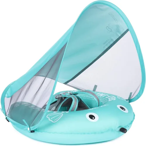 Vista 20 de Mambobaby Float Add Tail Flotador de natación para bebé/bebé con toldo, no inflable, sólido, mejorado, suave, impermeable, material de cuero