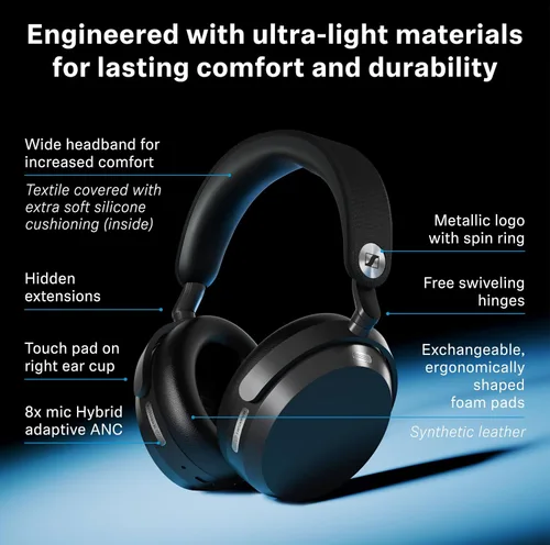 Vista 10 de Sennheiser Momentum 5 Auriculares inalámbricos, ANC, batería de 56 horas, color blanco