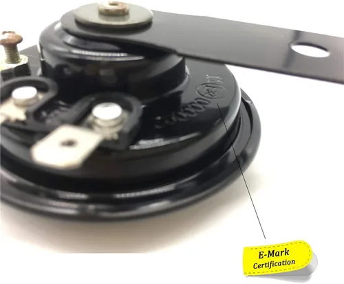 Vista 4 de Bocinas universales para motocicleta, eléctricas, redondas, impermeables, de gran sonido, 12 V, 1.5 A, 105 db, bocina pequeña para motocicleta