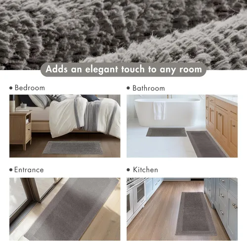 Vista 7 de Madison Park Esplendor - Alfombra reversible 100% algodón copetudo para baño de calidad hotelera de lujo con pelo medio, 3000 GSM, absorbente