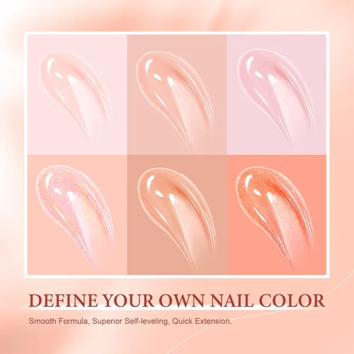 Vista 5 de SAVILAND Kit de Uñas de Poly Gel - Gel de Extensión de Uñas de 6 Colores con Mini Lámpara LED UV Portátil de Mano de 36W para Curado, Herramientas