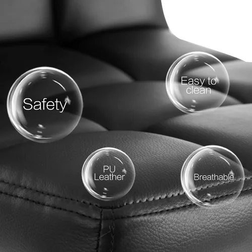 Vista 6 de GOTMINSI Taburete de bar giratorio de altura ajustable, sillas de bar hidráulicas, taburetes de bar modernos sin brazos, de piel sintética